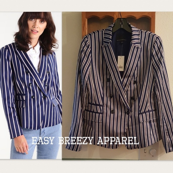 Banana Republic Jackets & Blazers - 🍭 HP 🍭 BANANA REPUBLIC STRIPED BLAZIER  SZ 4
